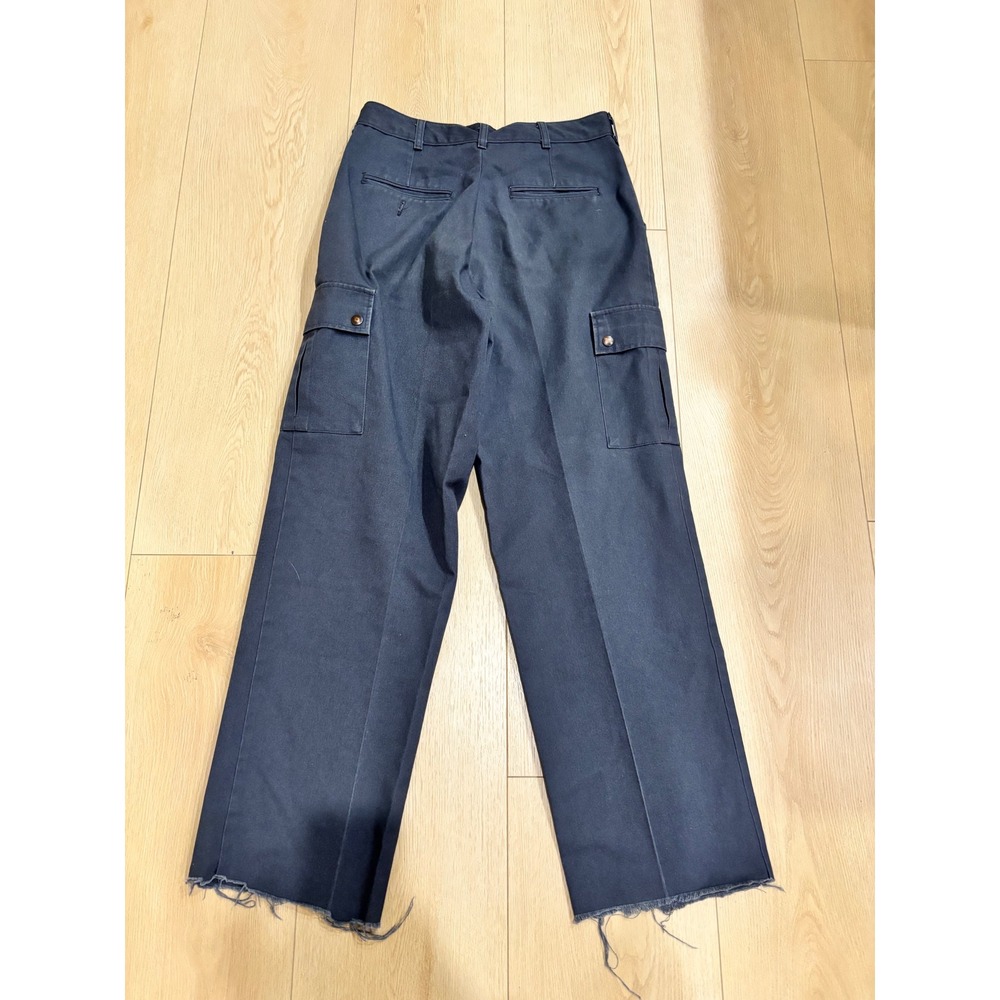 WearGuard‎ Mens Cargo Work Pants Navy Blue Raw Hem Distressed Utility 32x34